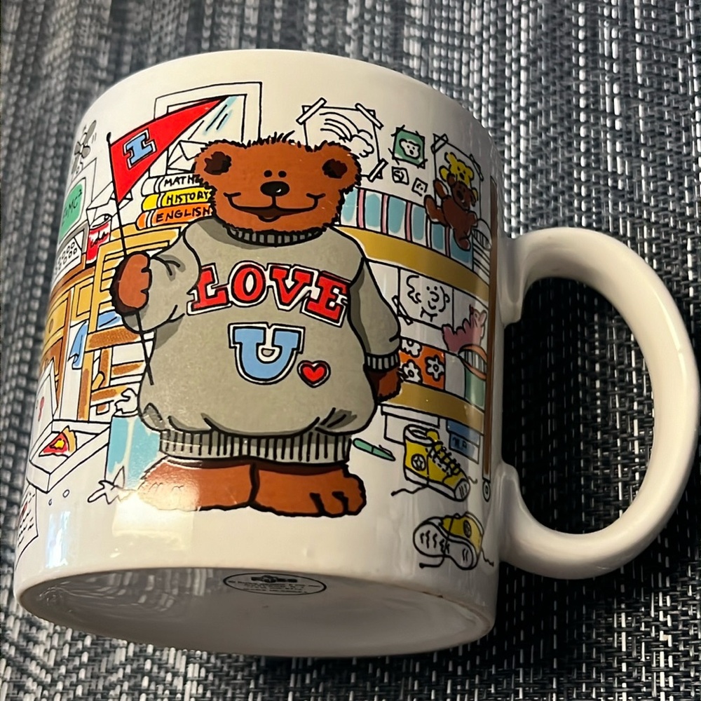 Russ Love U Dorm Room College Teddy Bear 12 Oz  Cup Mug